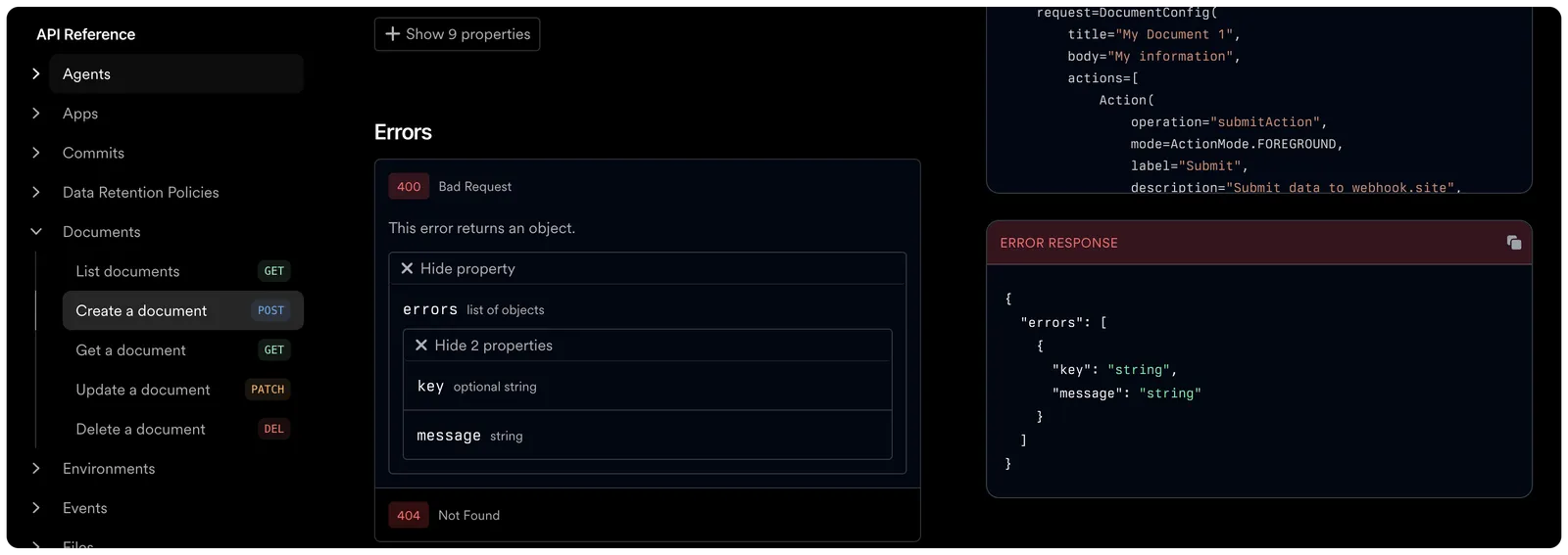 Endpoint errors when expanded