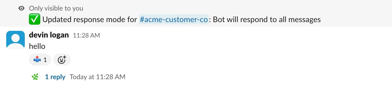Respond all setting in Slack