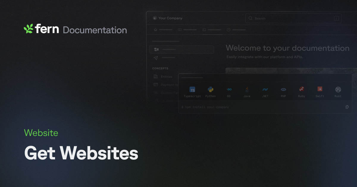 Get Websites | Fern Documentation