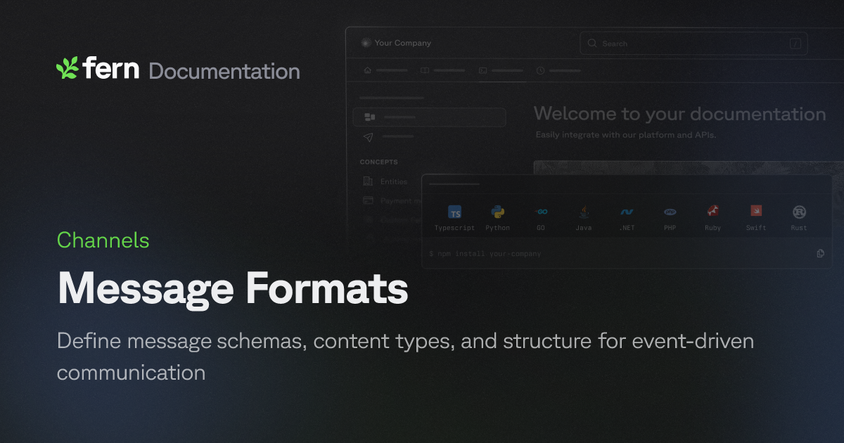 Message Formats | Fern Documentation