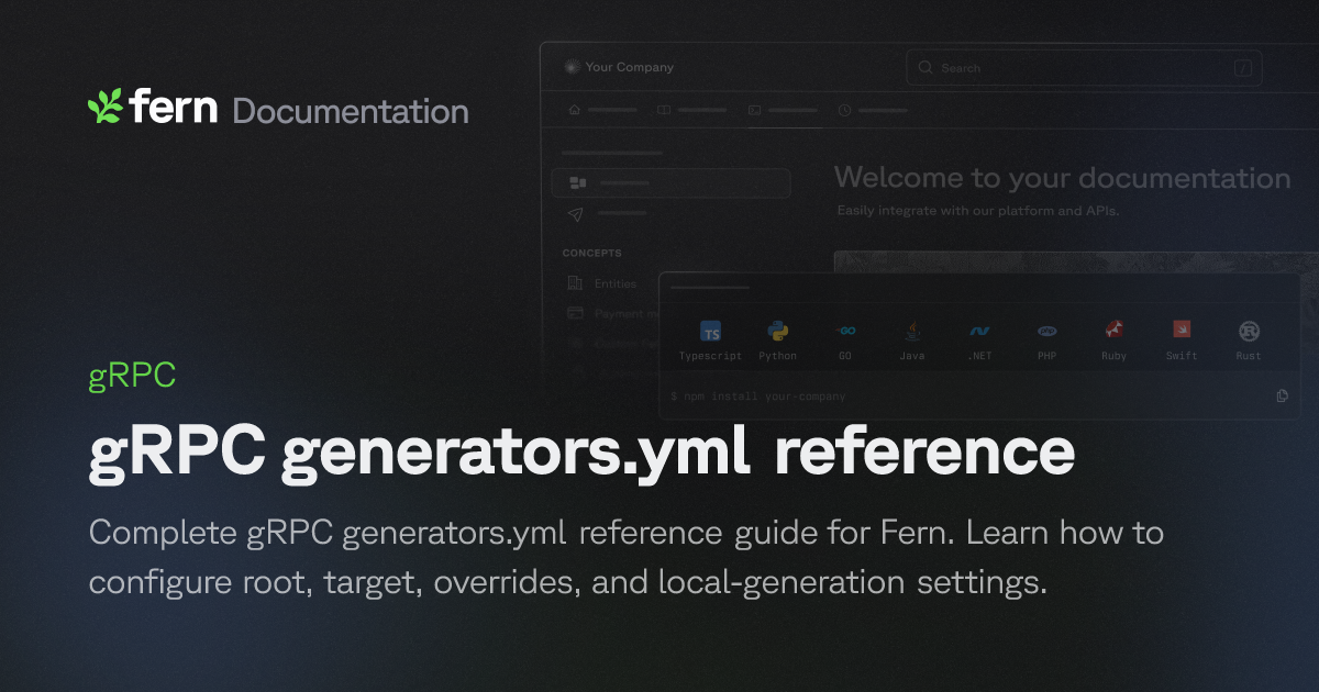 gRPC generators.yml reference | Fern Documentation