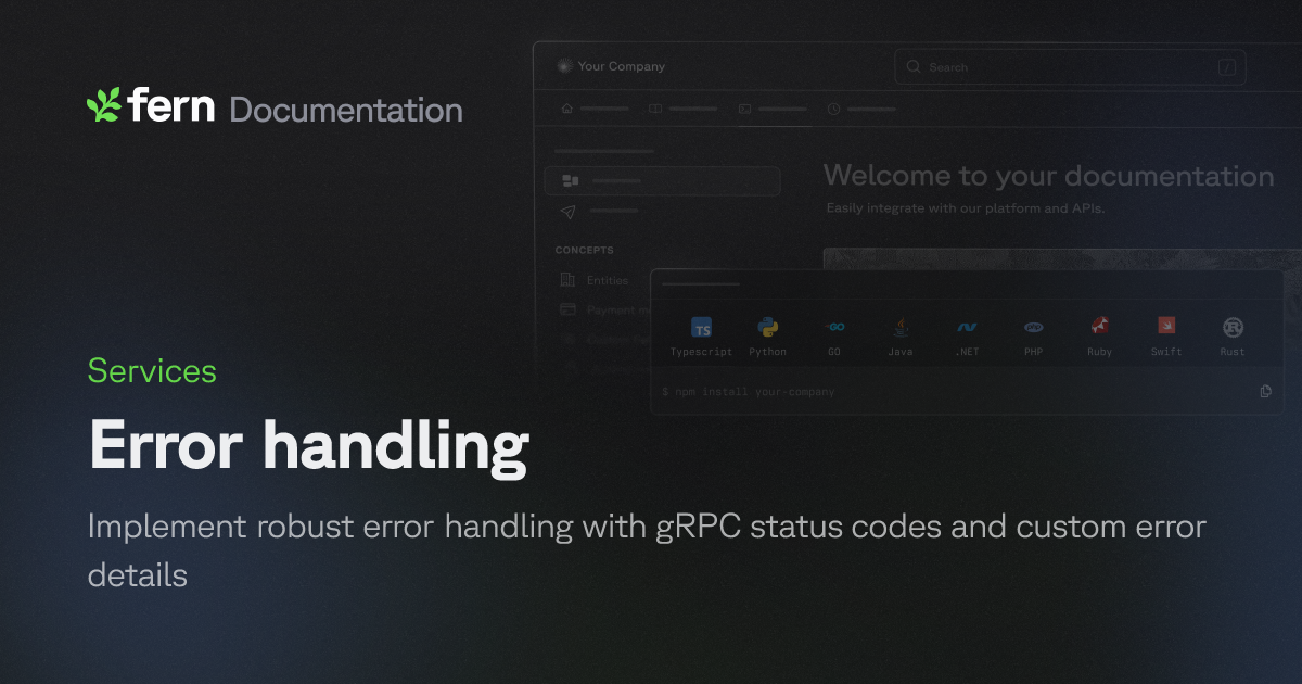 Error handling | Fern Documentation