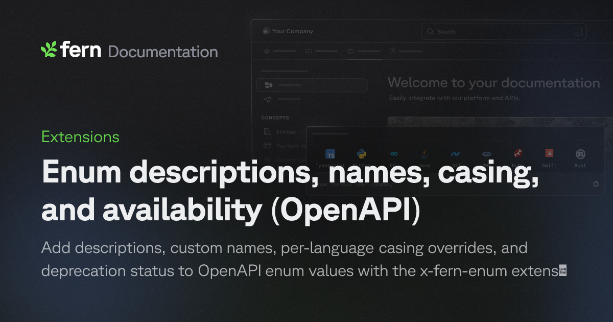Enum descriptions, names, casing, and availability (OpenAPI) | Fern ...