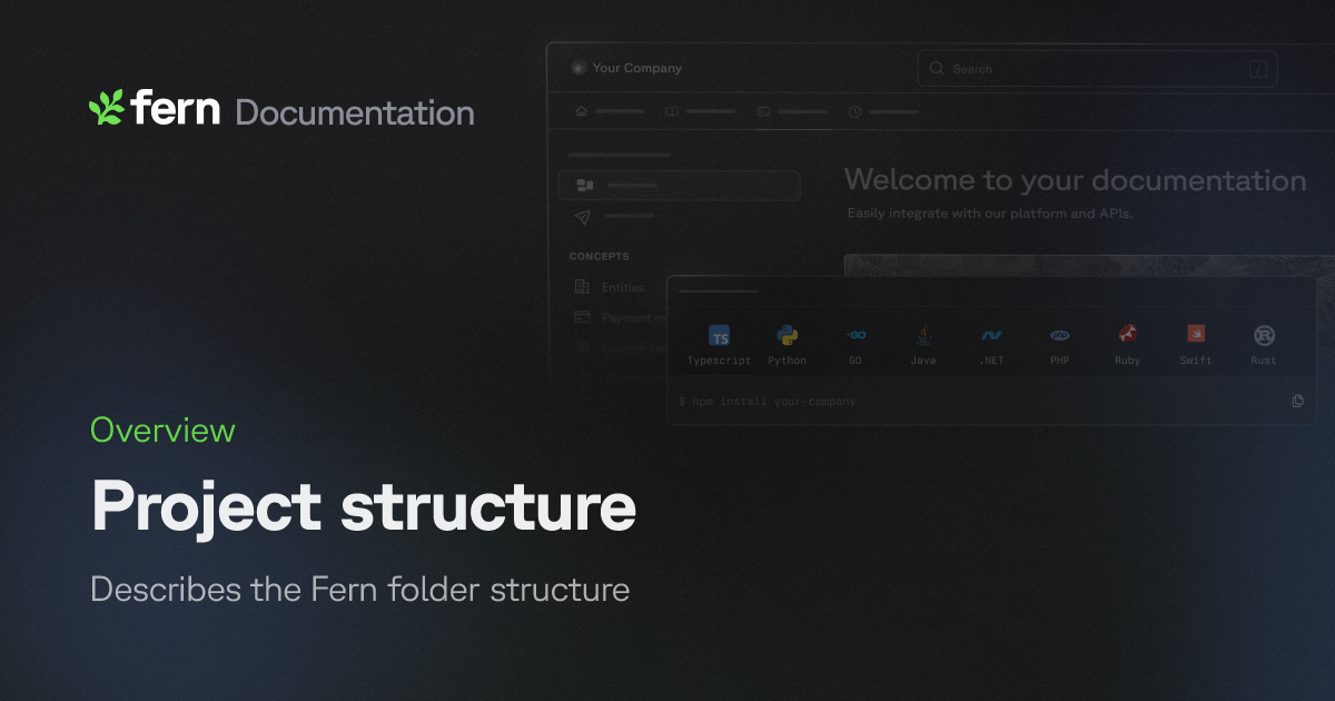 Project structure | Fern Documentation