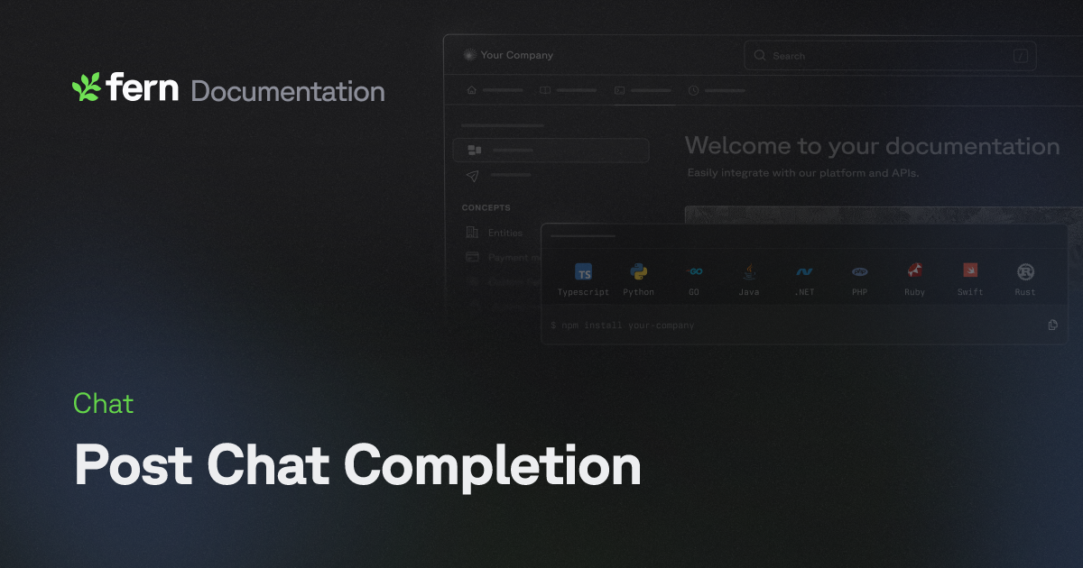 Post Chat Completion | Fern Documentation