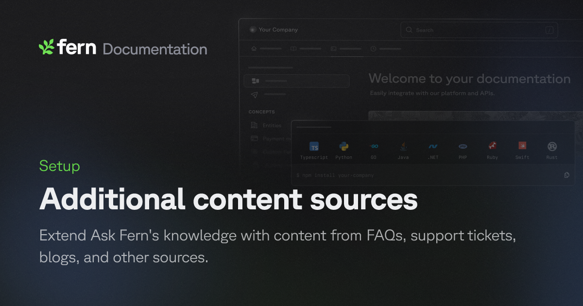 Additional content sources | Fern Documentation