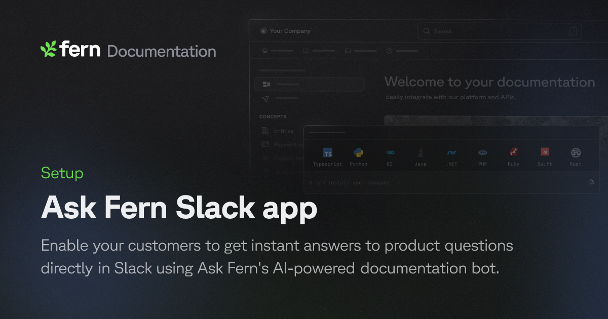 Ask Fern Slack app | Fern Documentation
