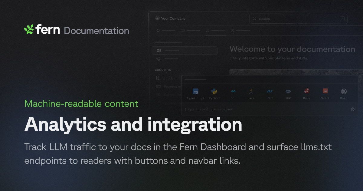 Analytics and integration | Fern Documentation