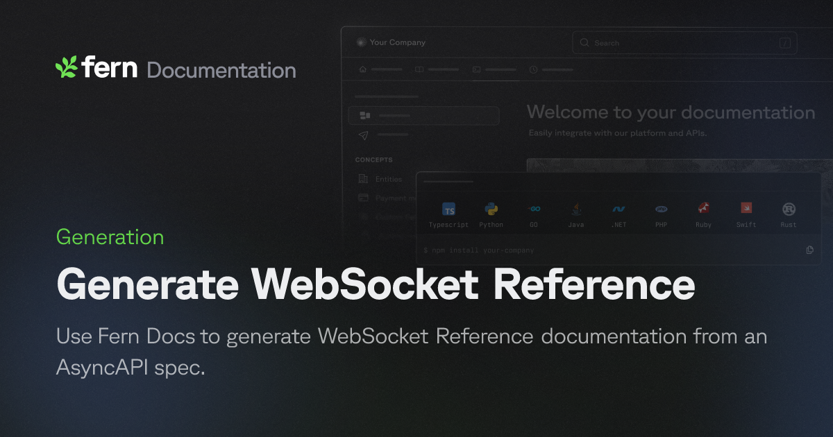 Generate WebSocket Reference | Fern Documentation