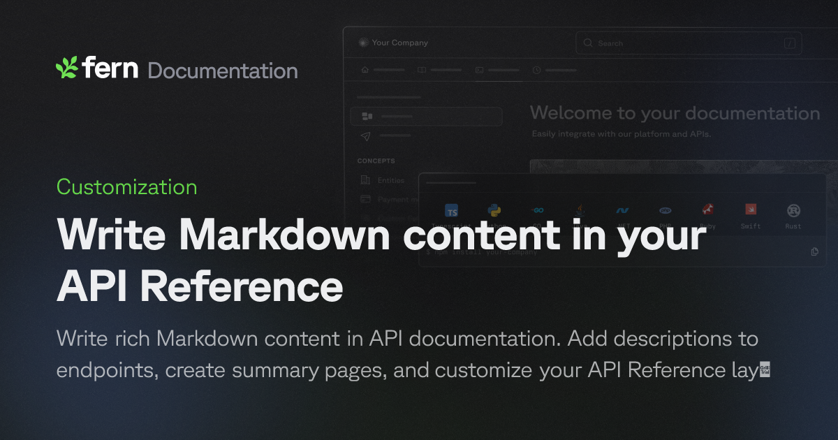 Write Markdown content in your API Reference | Fern Documentation