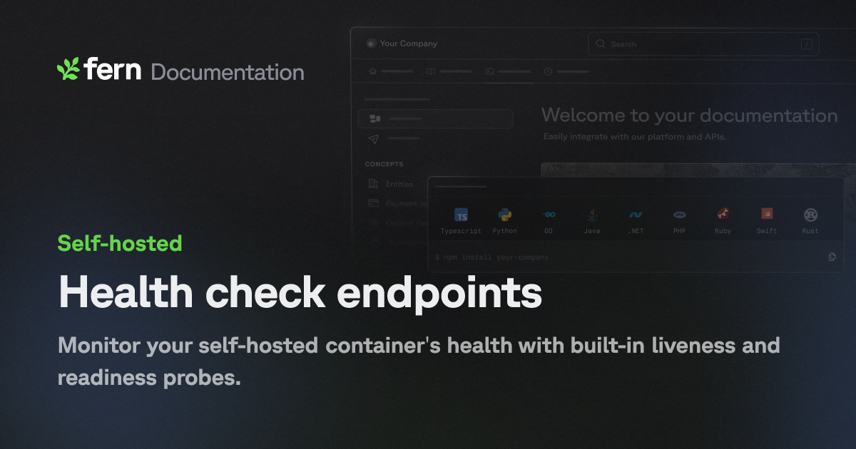Health check endpoints | Fern Documentation