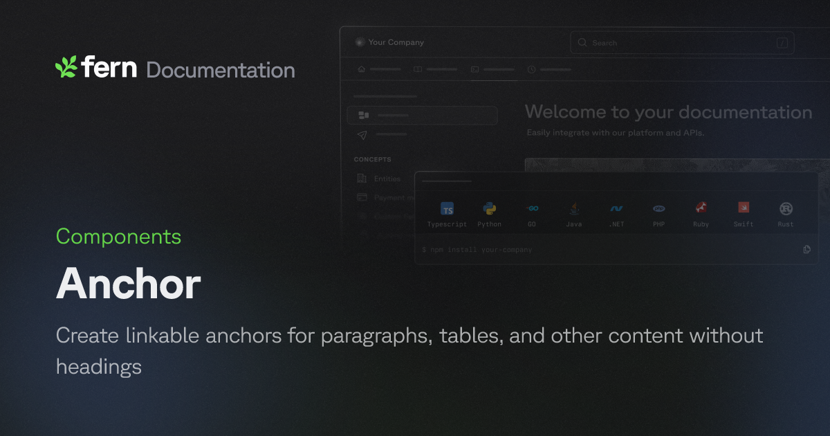 Anchor | Fern Documentation