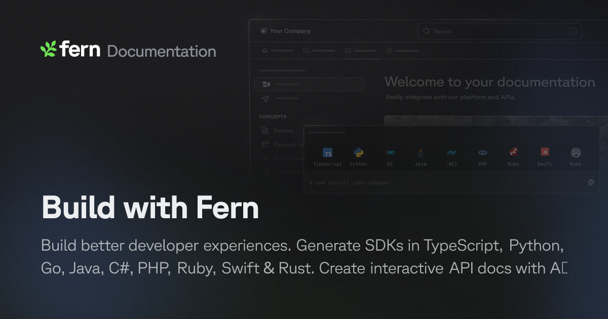 Build with Fern | Fern Documentation