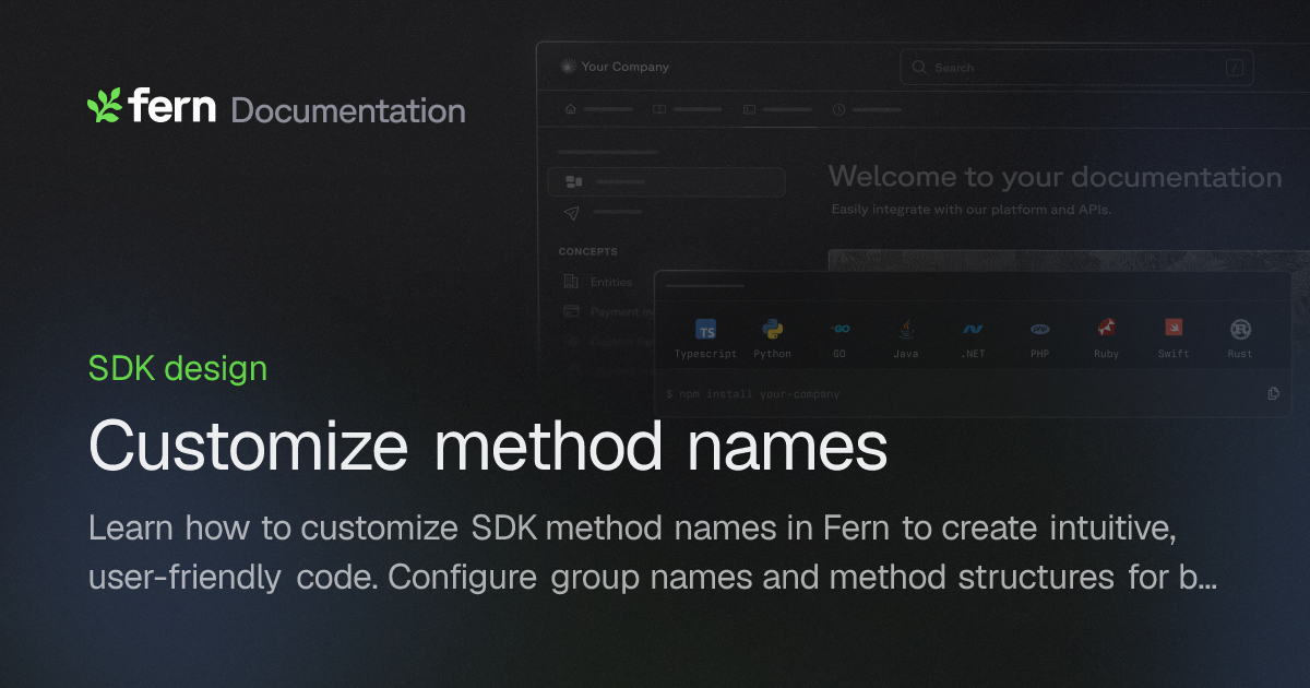 Customize method names | Fern Documentation