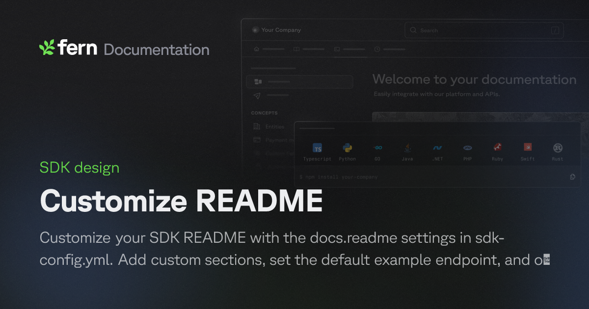 Customize README | Fern Documentation