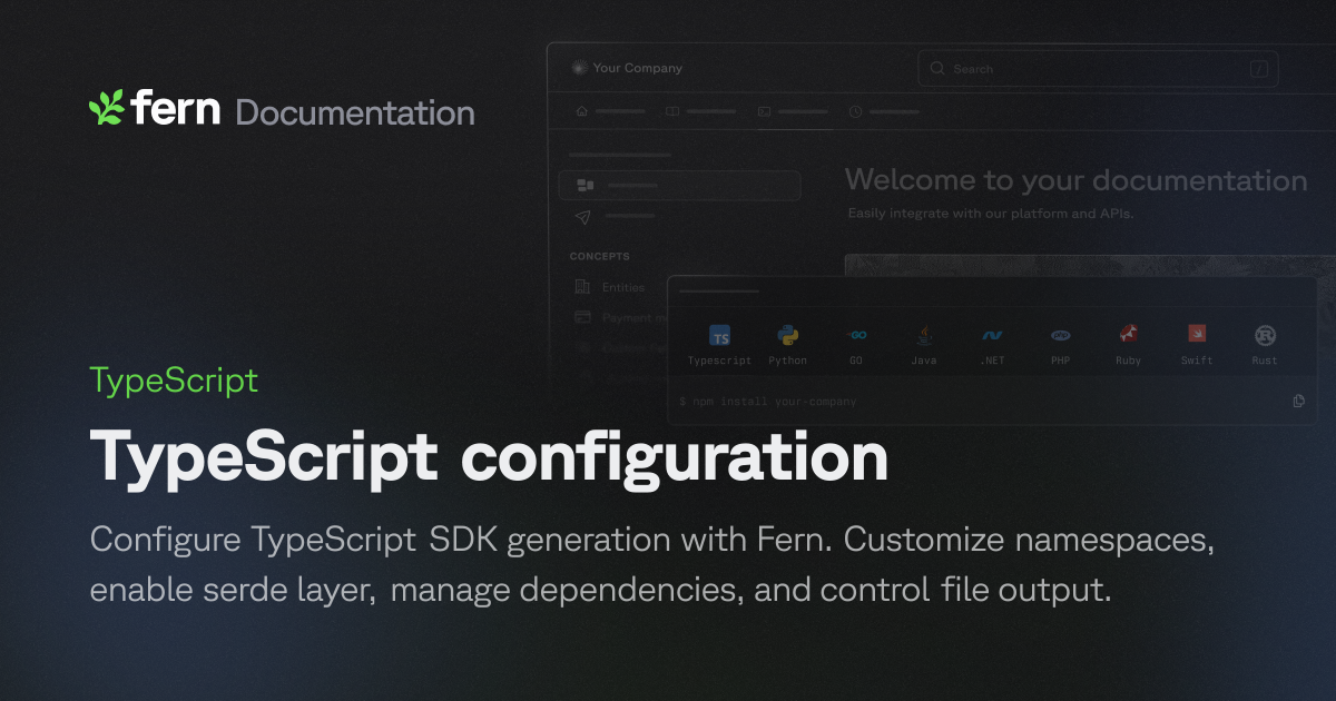 TypeScript configuration | Fern Documentation