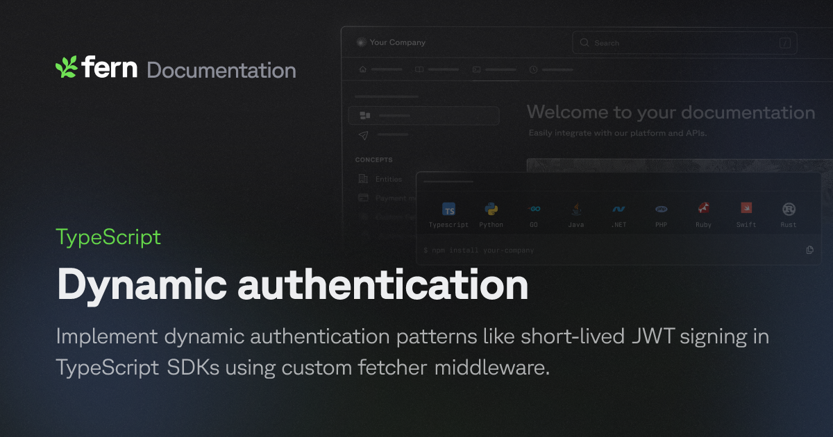 Dynamic authentication | Fern Documentation