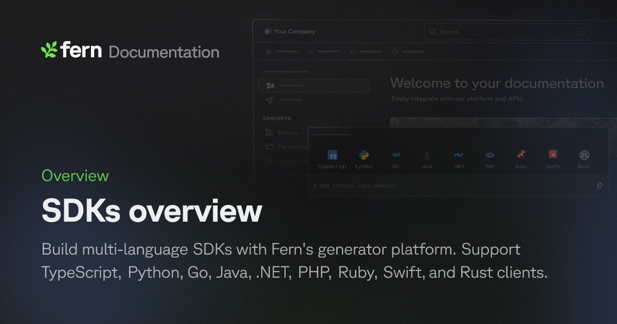 SDKs overview | Fern Documentation