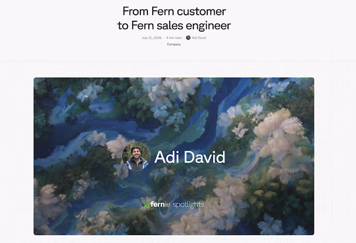 The “From Fern customer to Fern sales engineer” Fernie Spotlight profile of Adi David.